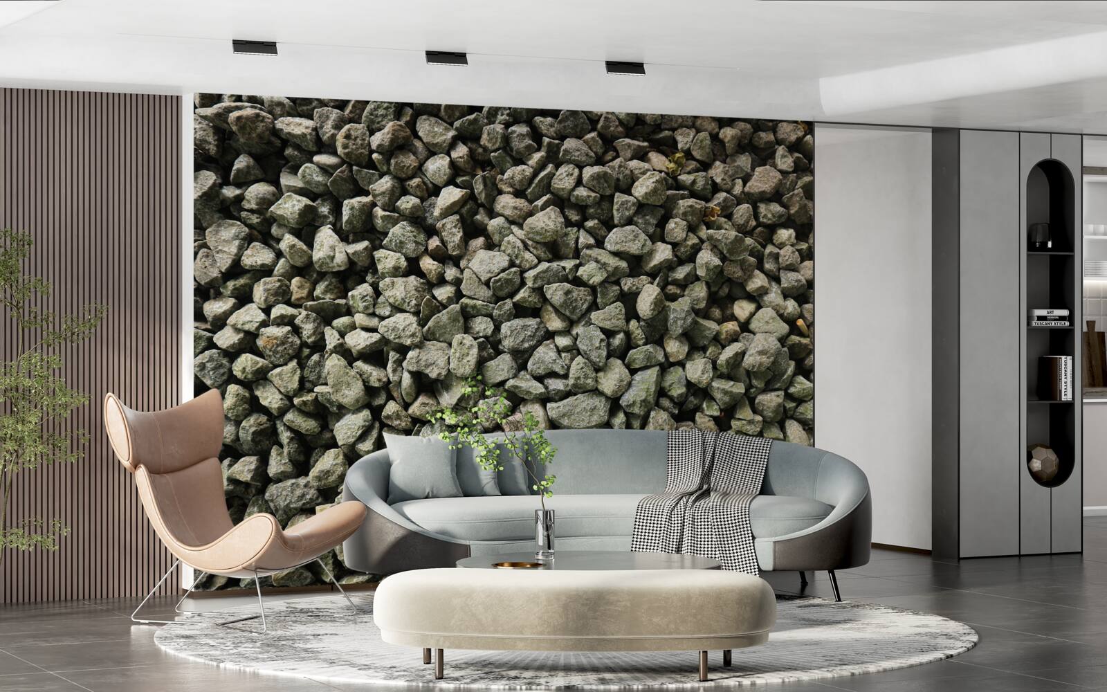 Fototapet perete de pietriș