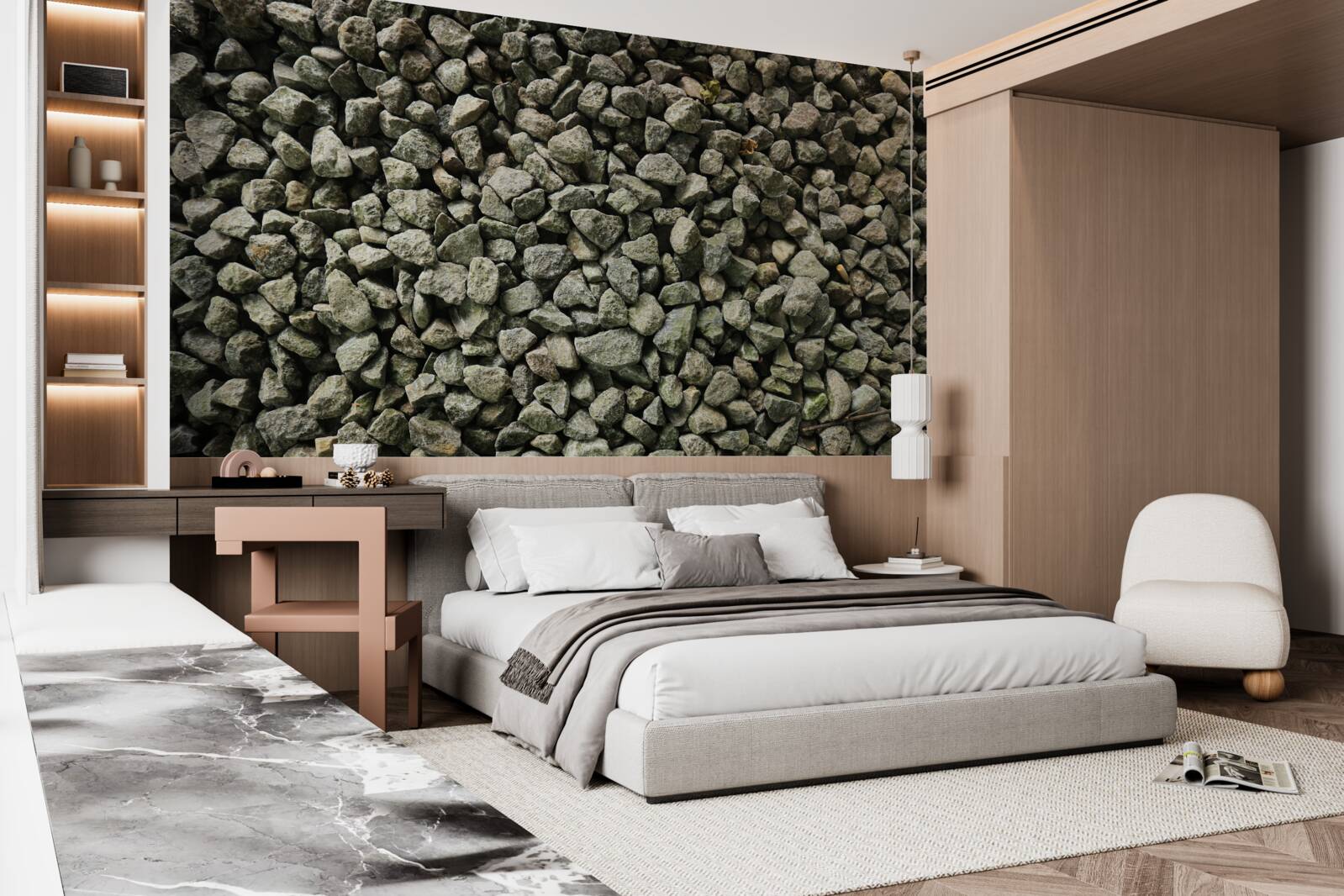 Fototapet perete de pietriș