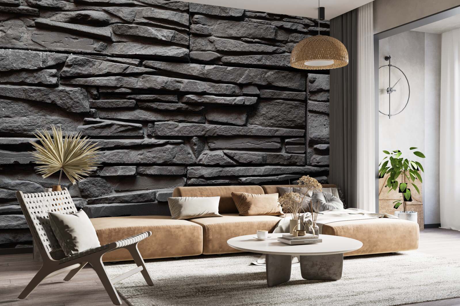 Fototapet piatră alungită gri închis