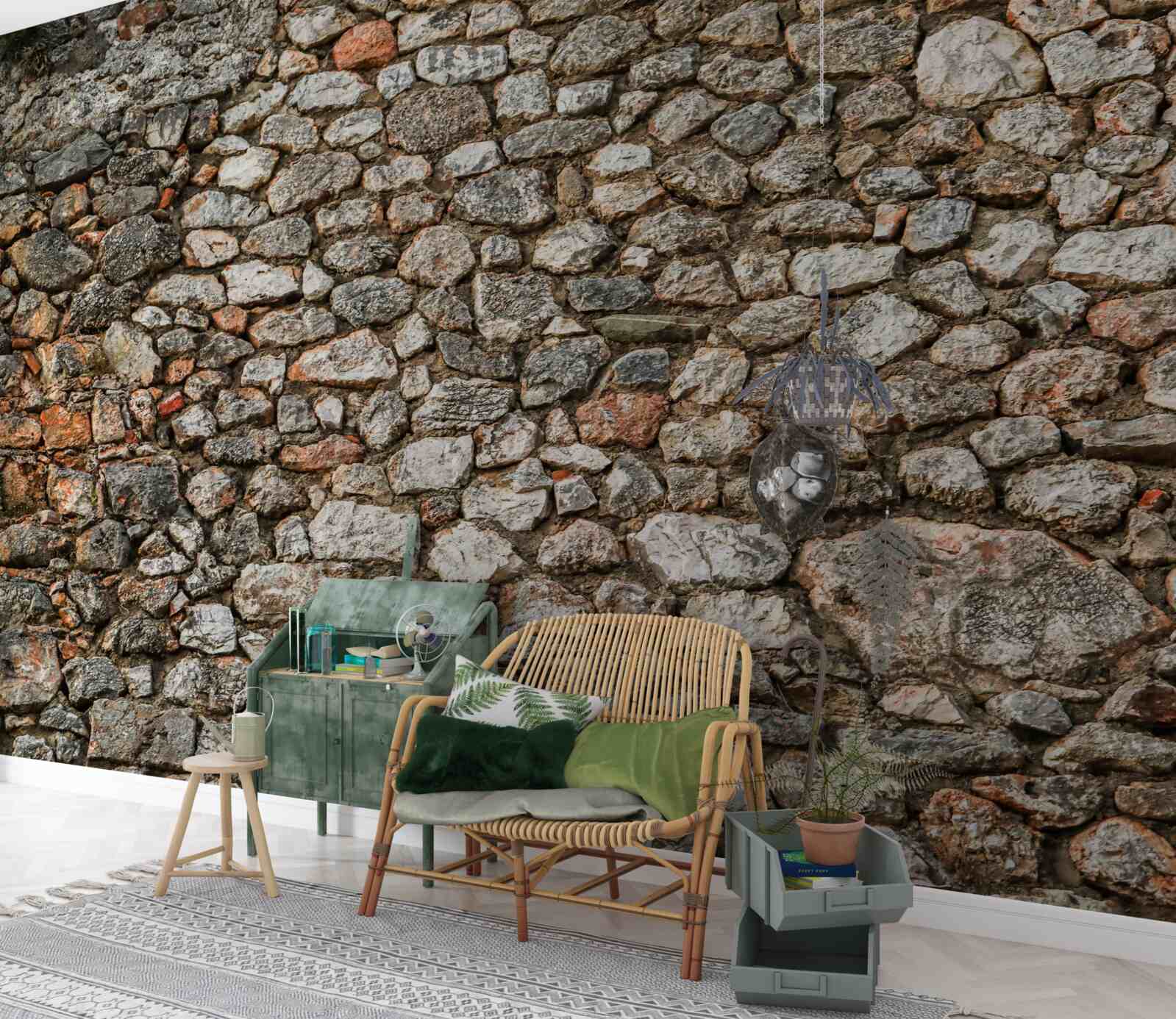 Fototapet perete antic din piatră multicoloră