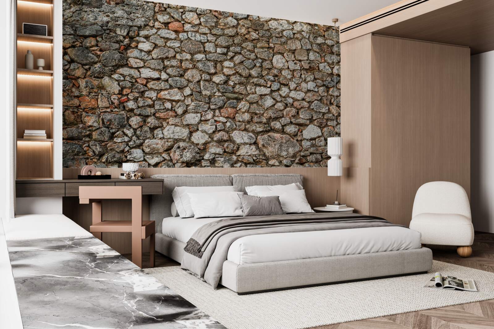 Fototapet perete antic din piatră multicoloră