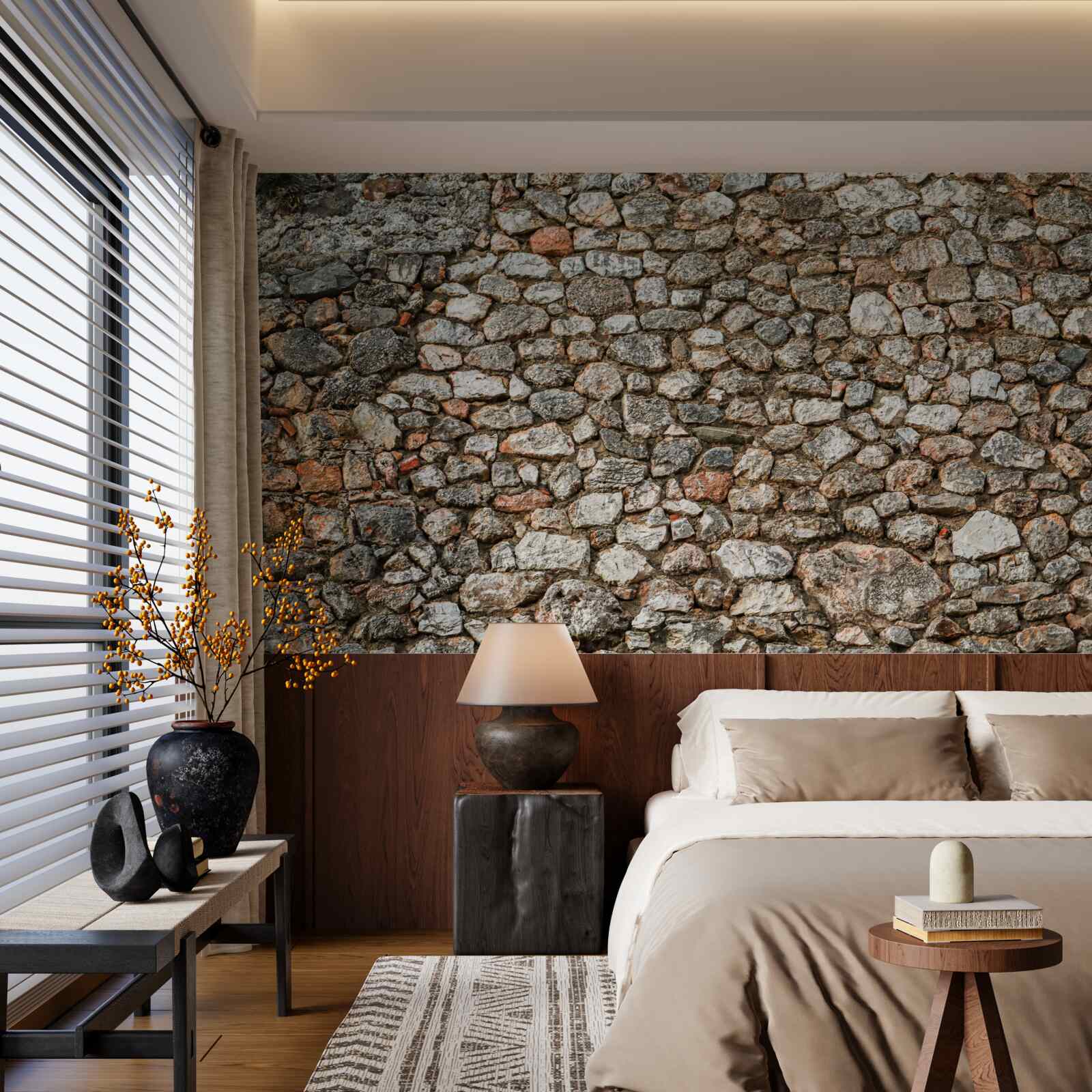 Fototapet perete antic din piatră multicoloră