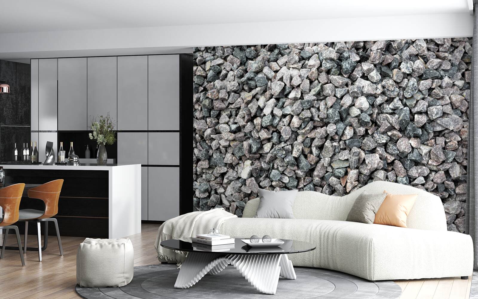 Fototapet o mulțime de pietre gri