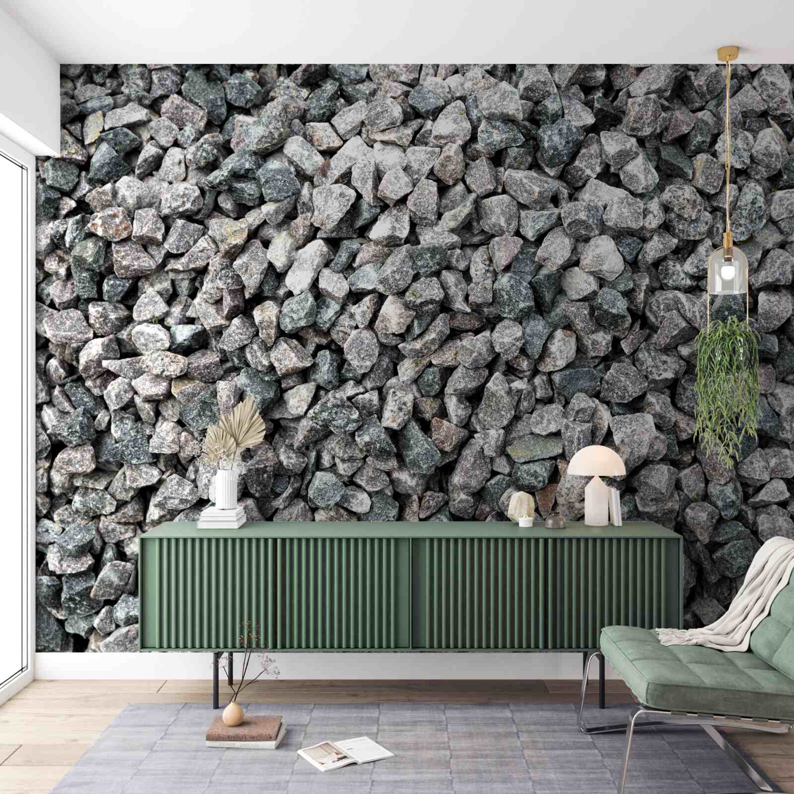 Fototapet o mulțime de pietre gri