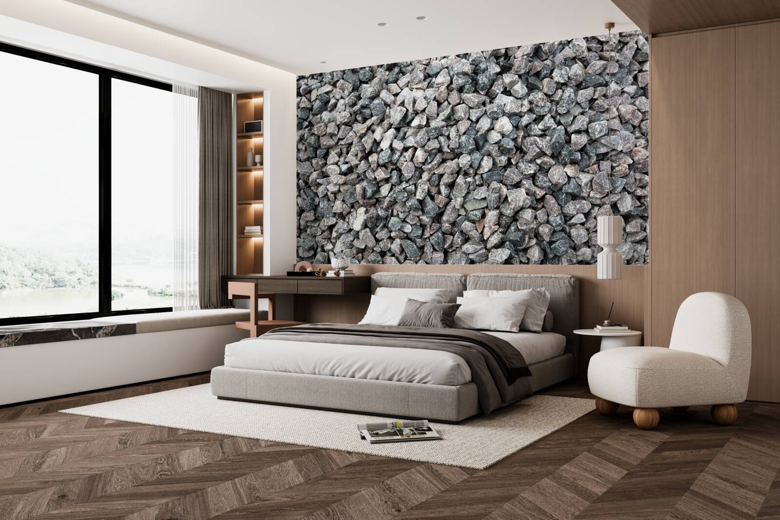 Fototapet o mulțime de pietre gri