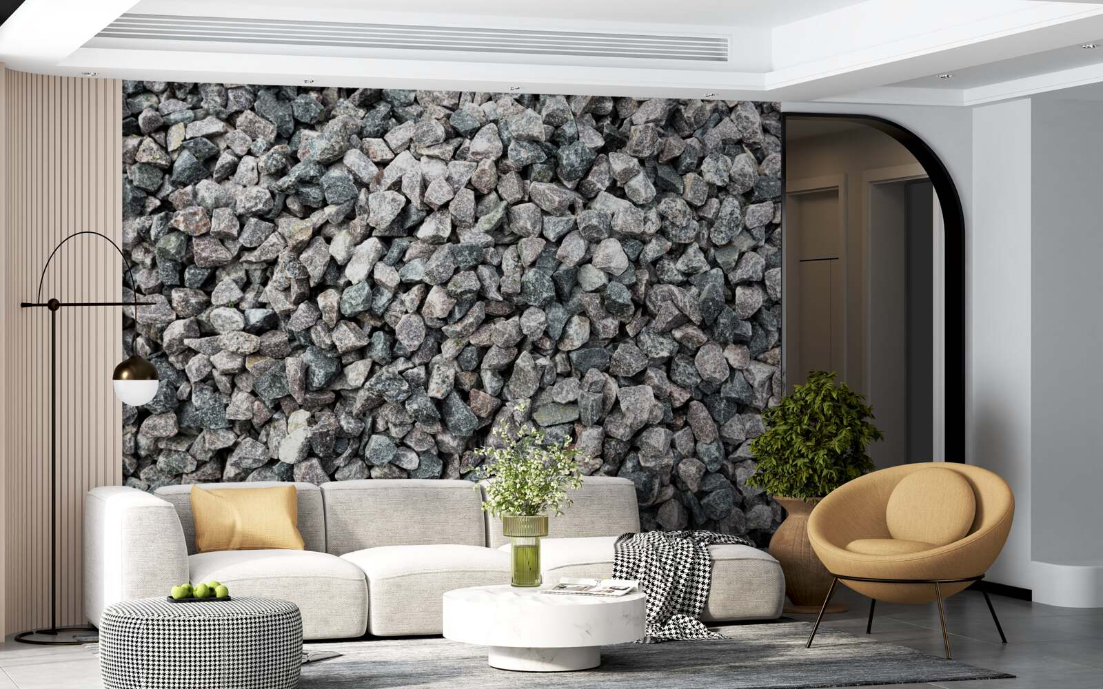 Fototapet o mulțime de pietre gri