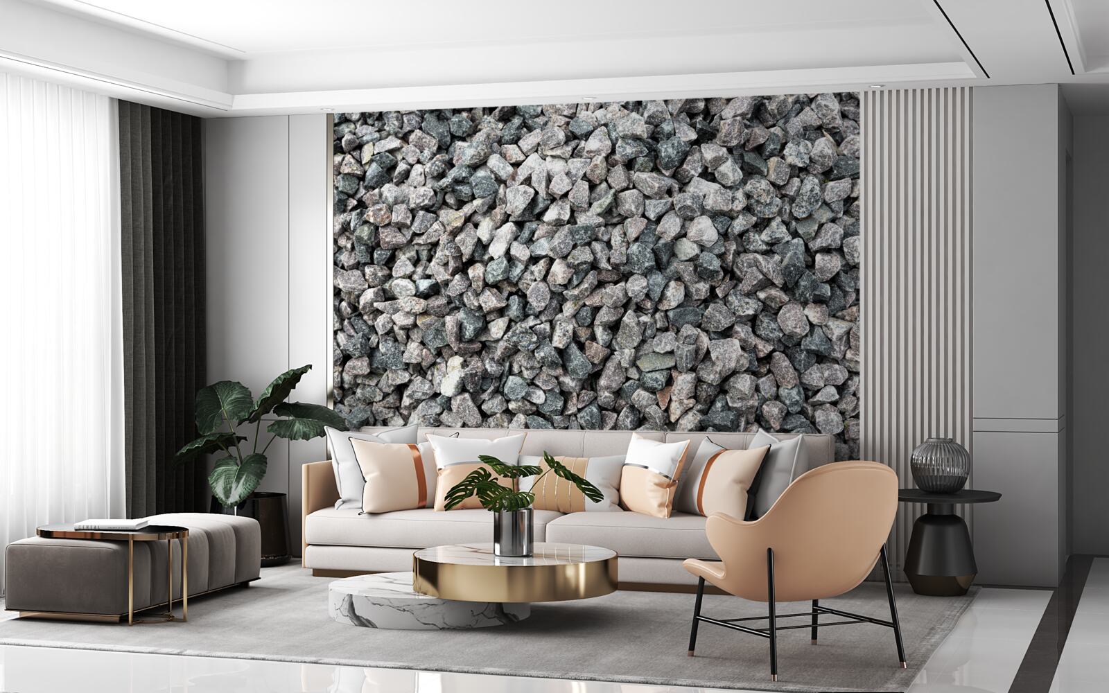 Fototapet o mulțime de pietre gri