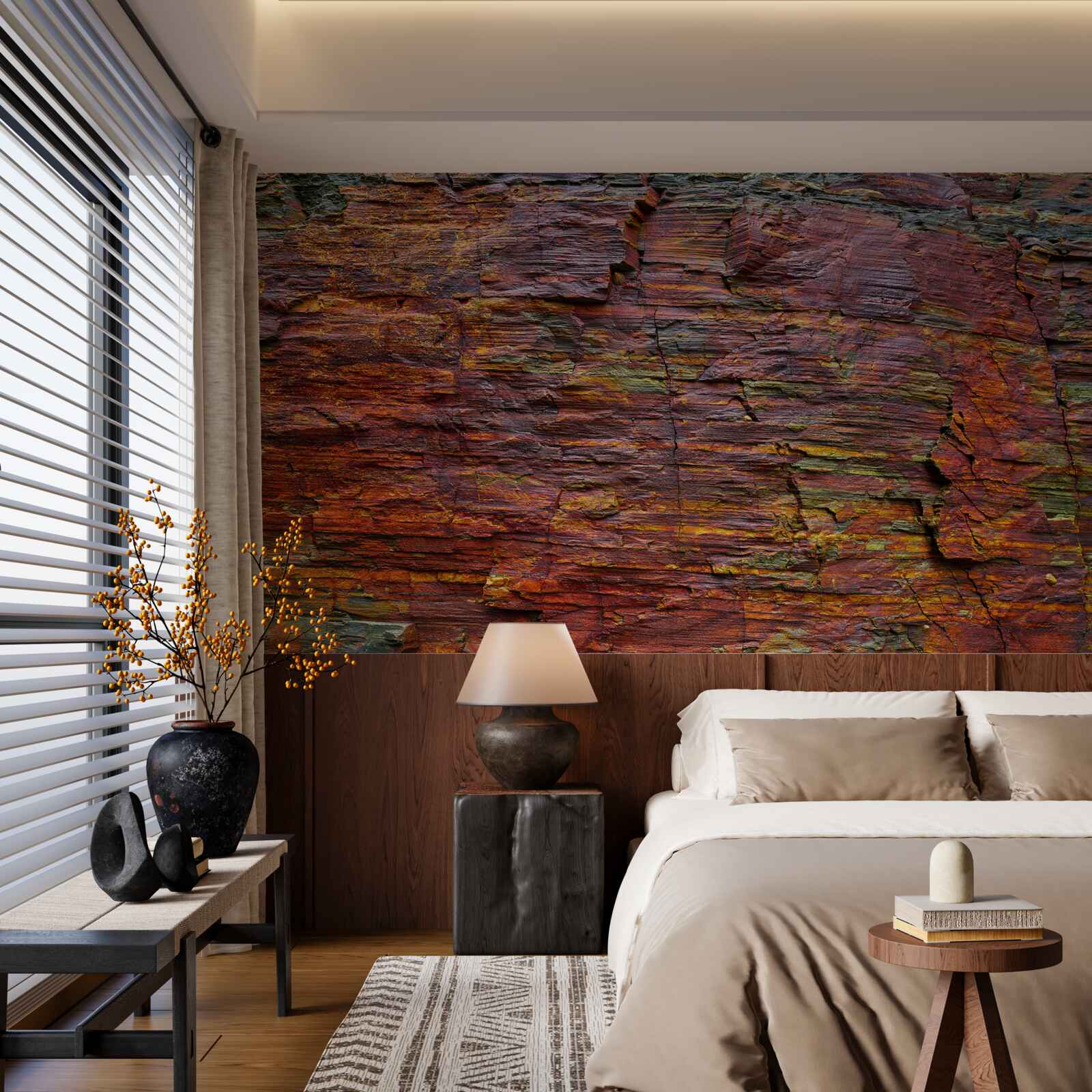 Fototapet fundalul este întunecat munți