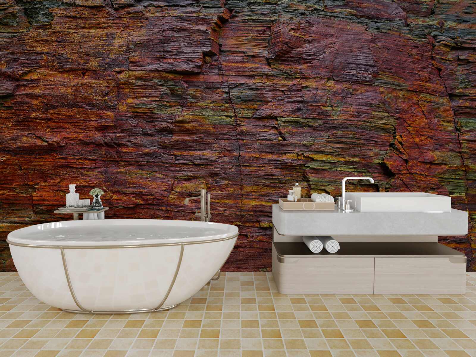 Fototapet fundalul este întunecat munți