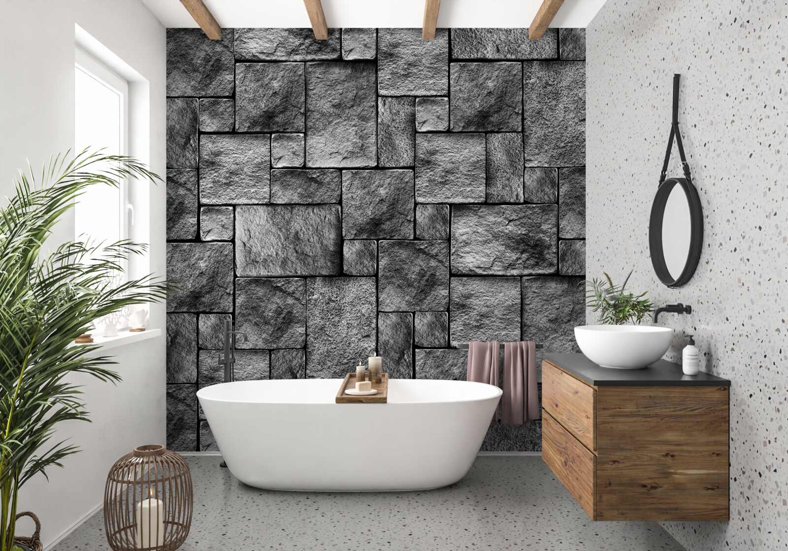 Fototapet piatră gri ca parte a unui perete