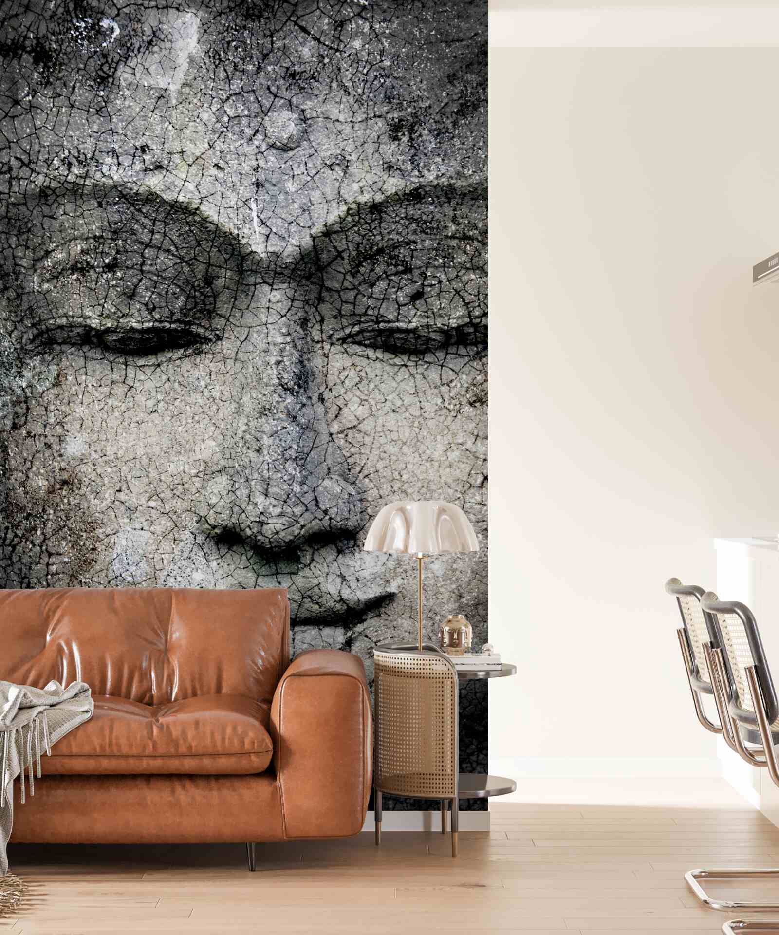 Fototapet să te uiți la o fată este ca o față de piatră