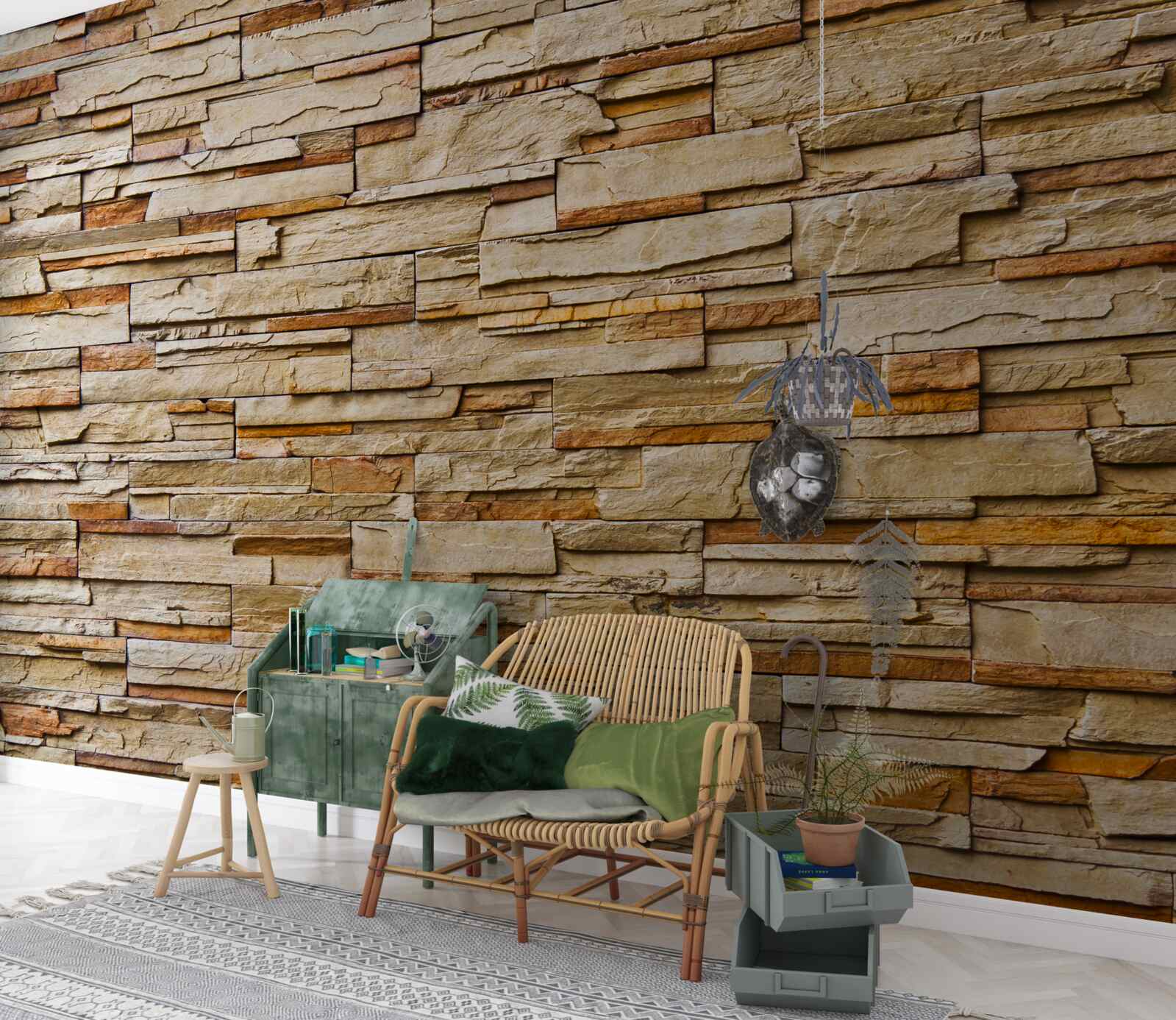 Fototapet perete de piatră maro