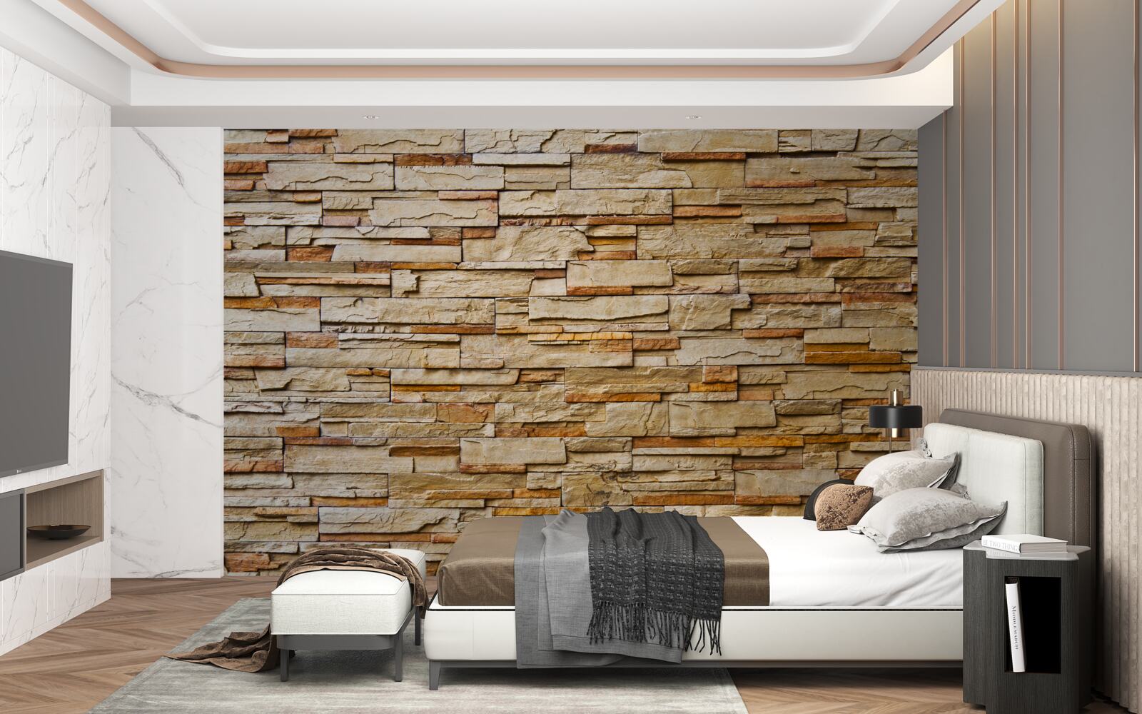 Fototapet perete de piatră maro