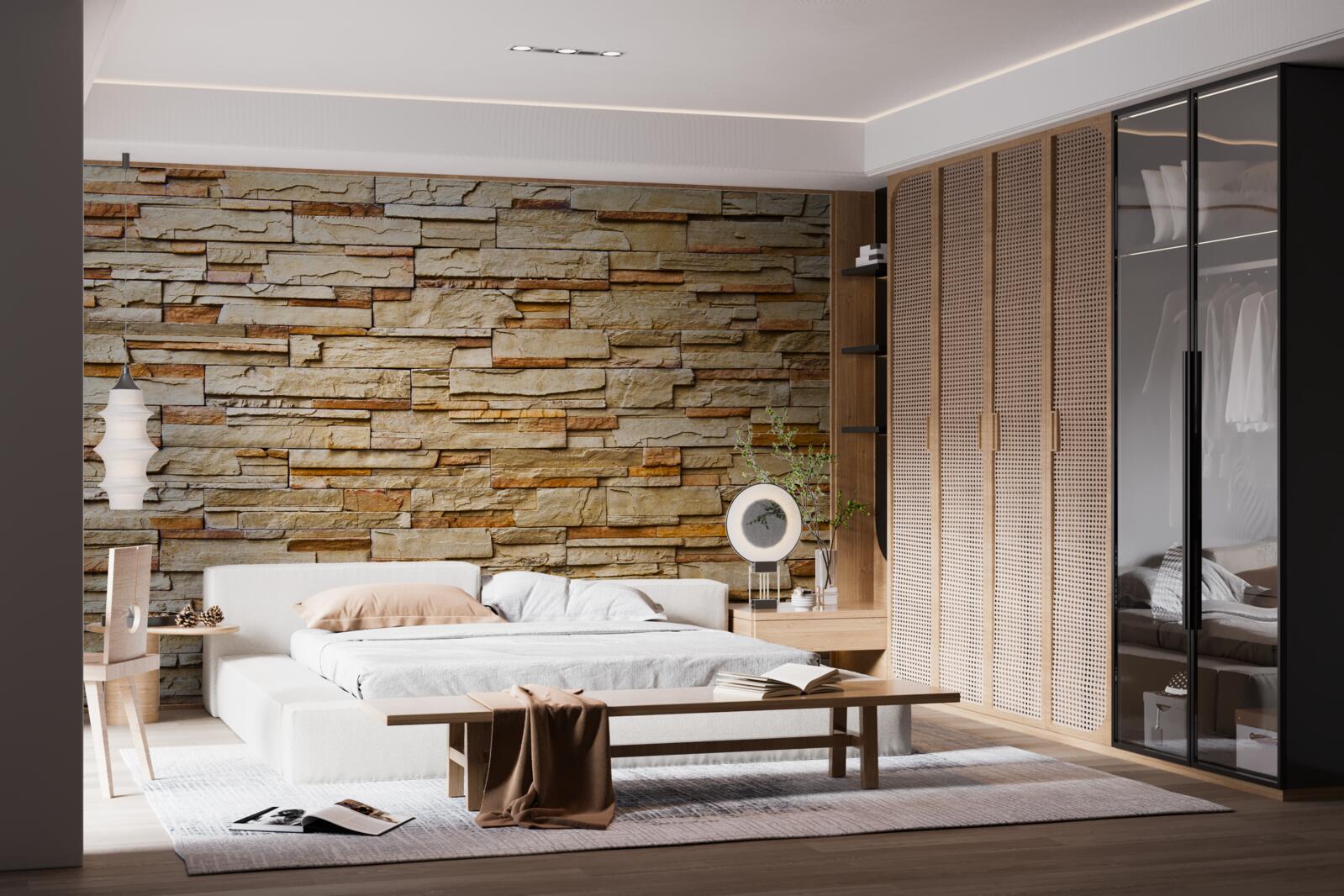 Fototapet perete de piatră maro