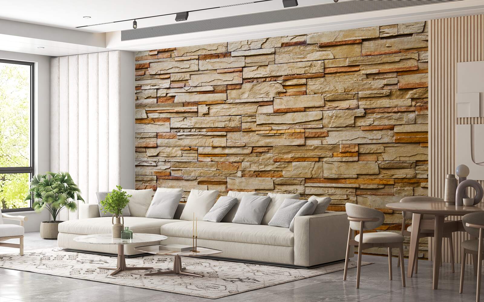 Fototapet perete de piatră maro