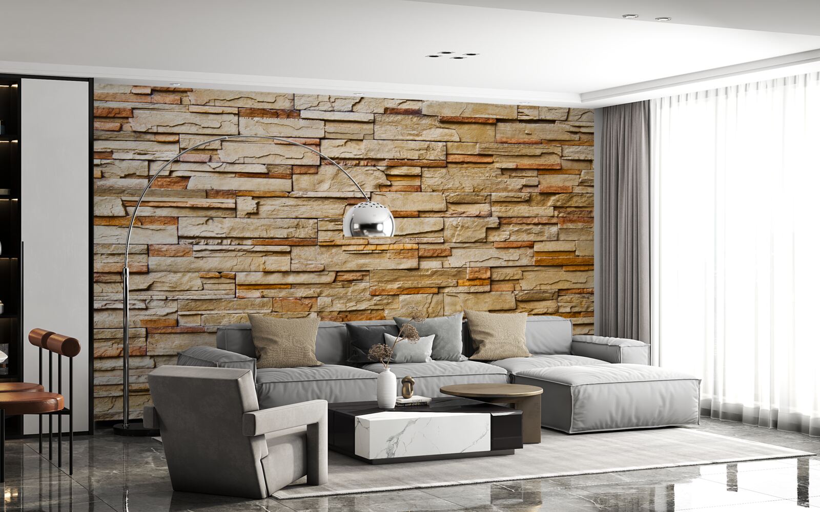 Fototapet perete de piatră maro