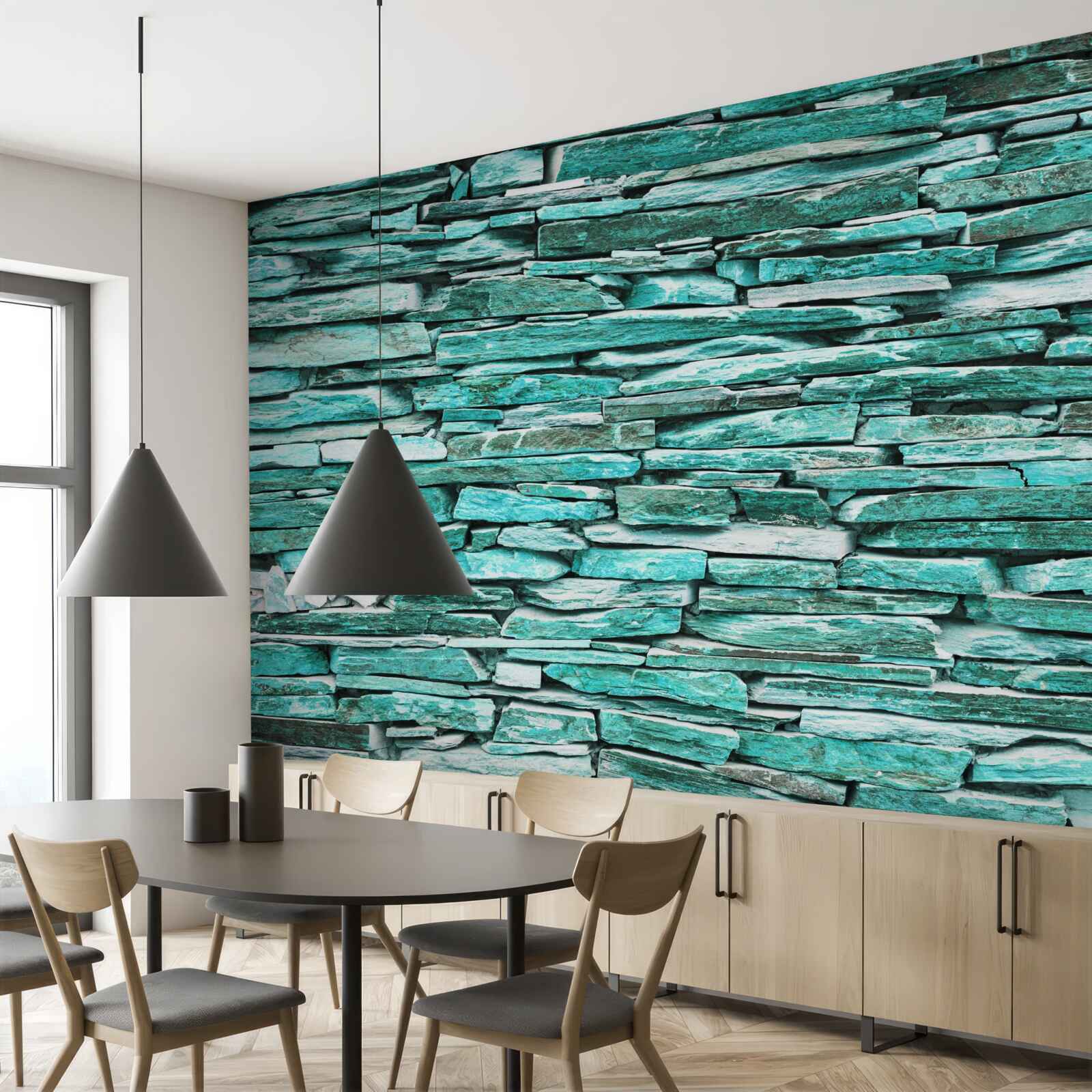 Fototapet barieră de piatră turcoaz