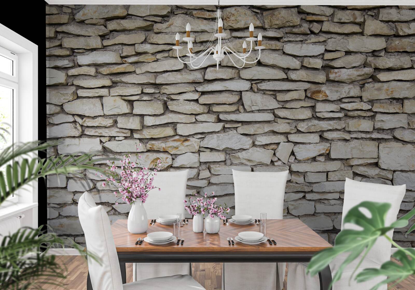 Fototapet Perete realizat din piatră veche texturată