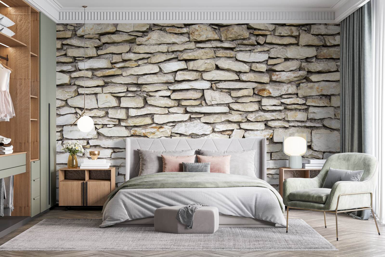 Fototapet Perete realizat din piatră veche texturată