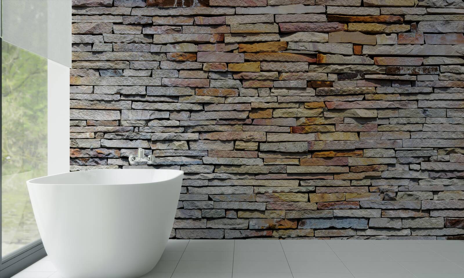 Fototapet Zid acoperit cu benzi de piatră