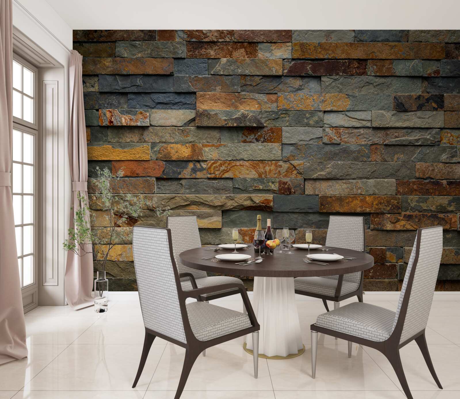 Fototapet perete de piatră multi-roșu