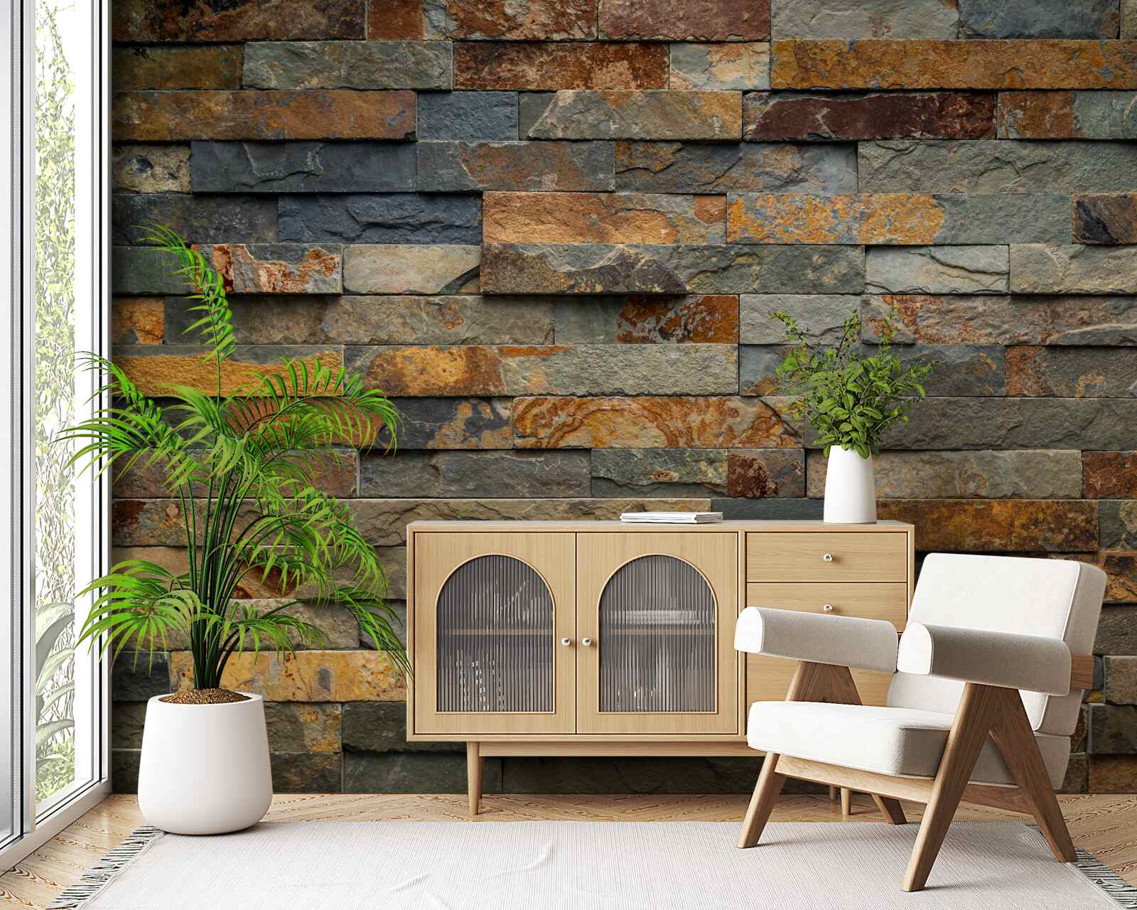 Fototapet perete de piatră multi-roșu