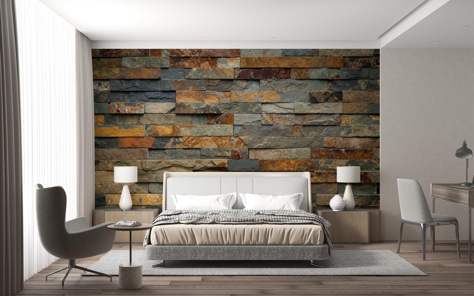 Fototapet perete de piatră multi-roșu