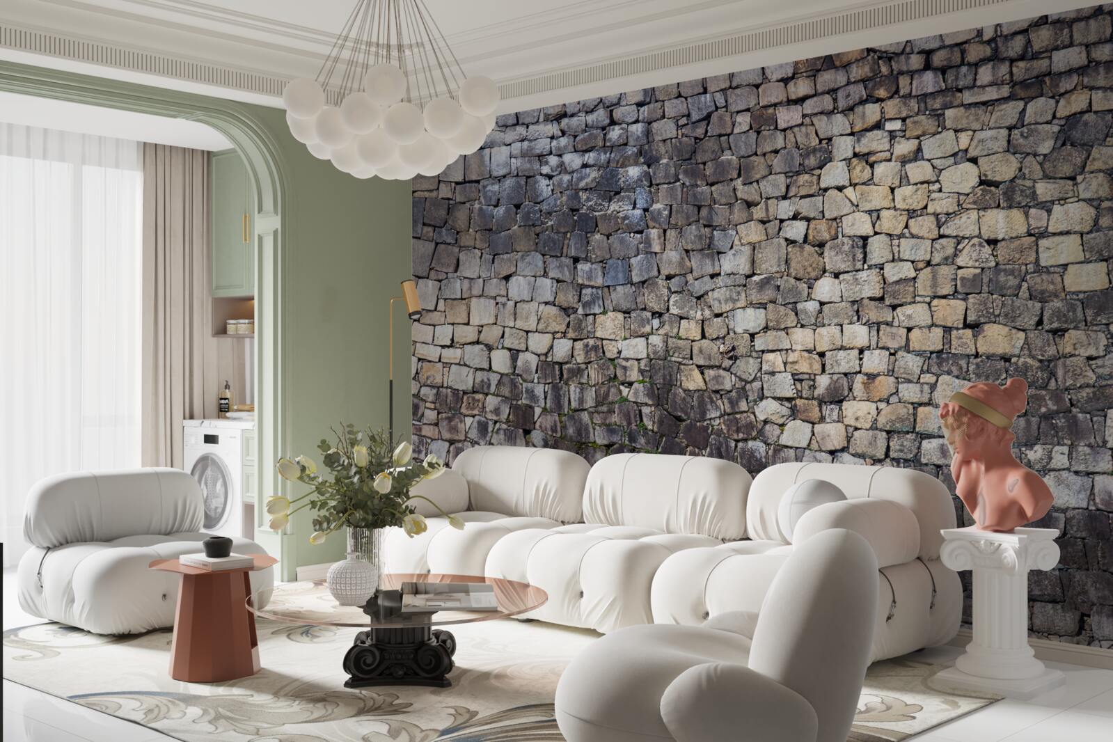 Fototapet Zid medieval realizat din piatră veche