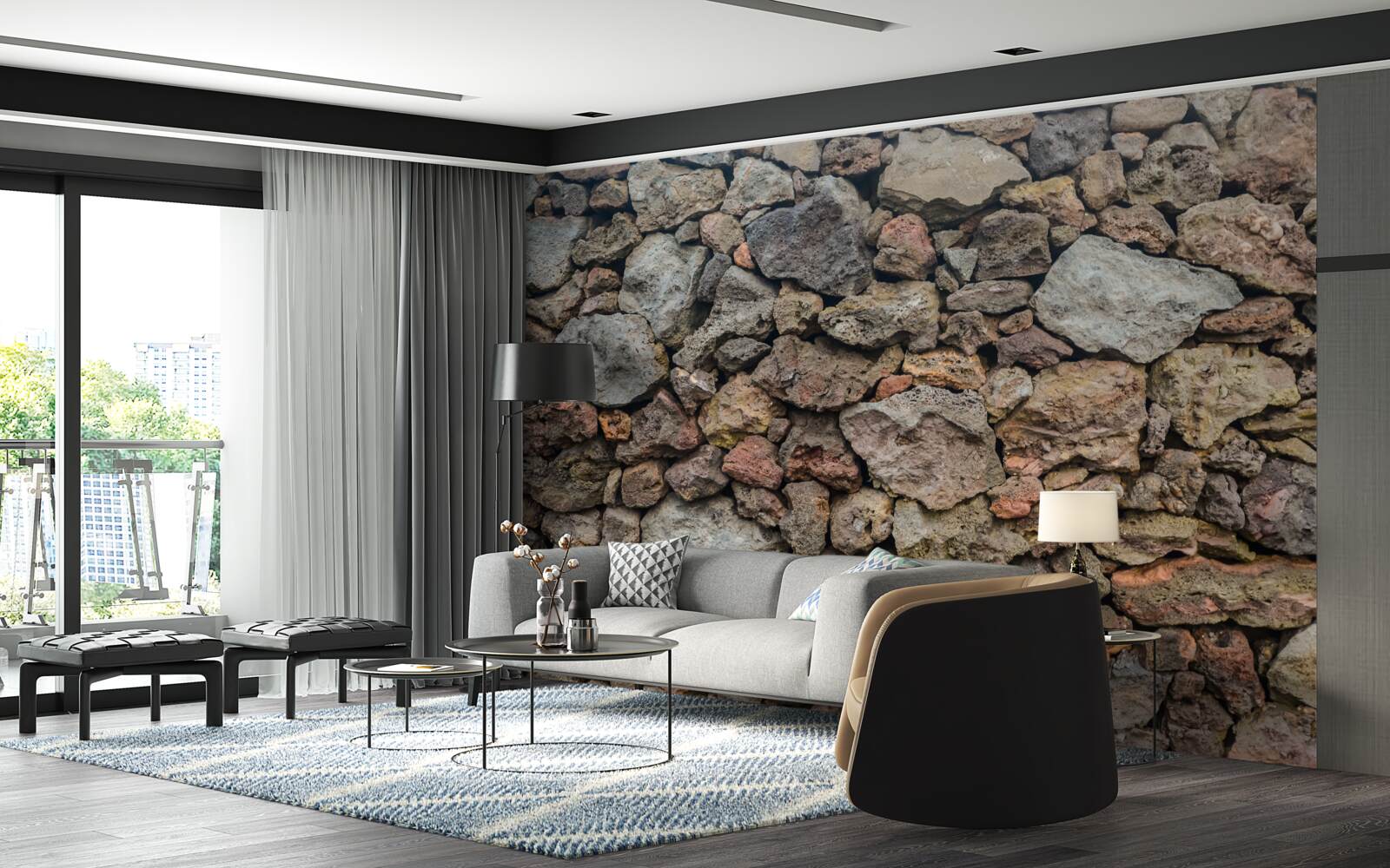 Fototapet Perete din piatră vulcanică