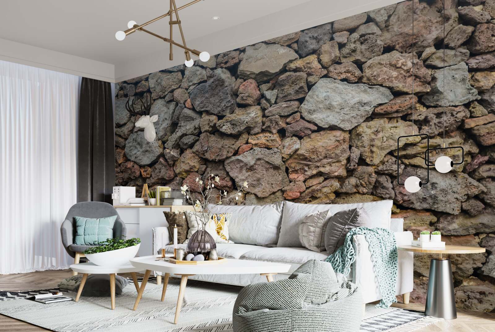 Fototapet Perete din piatră vulcanică