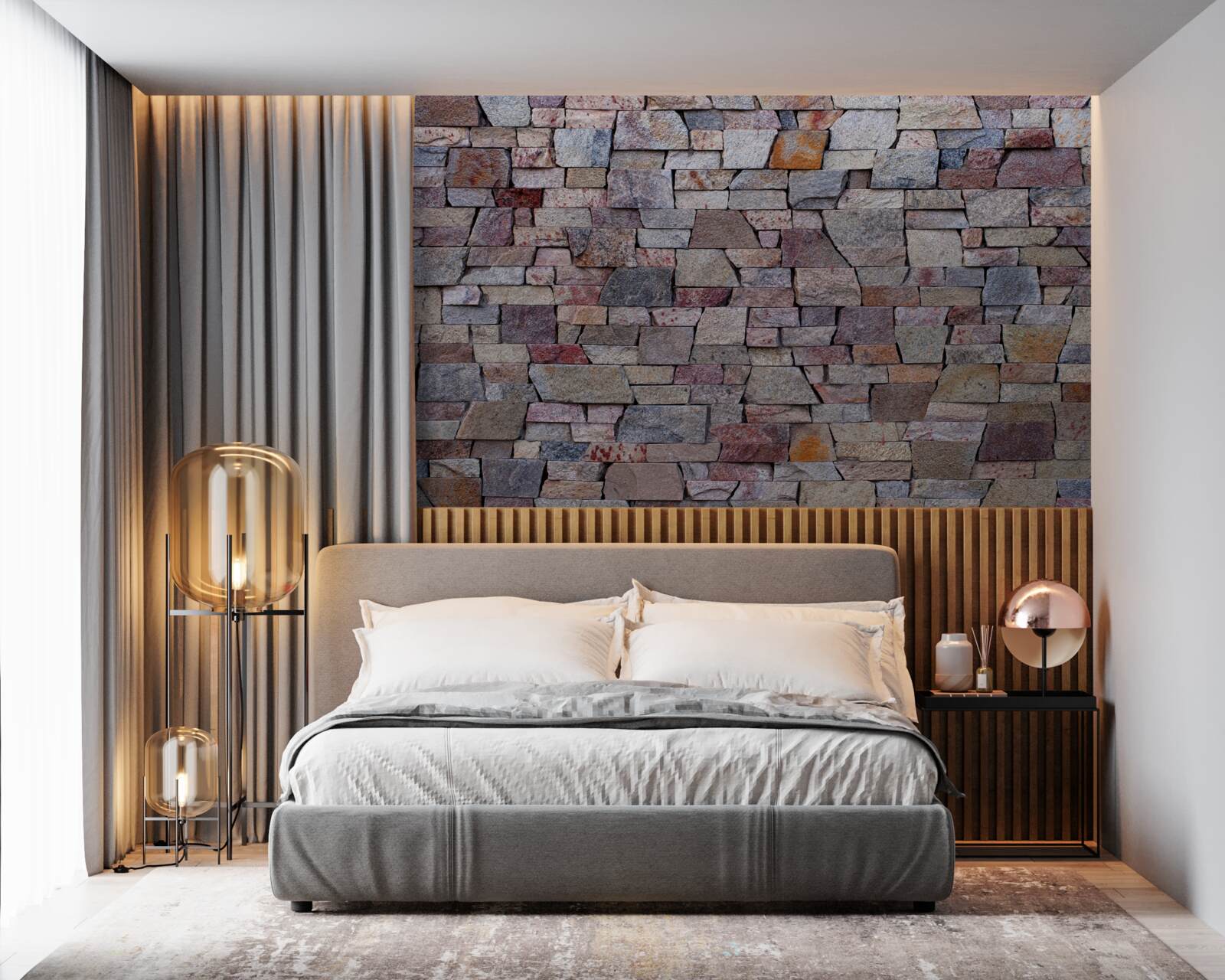 Fototapet construcția pereților de piatră în mediul rural