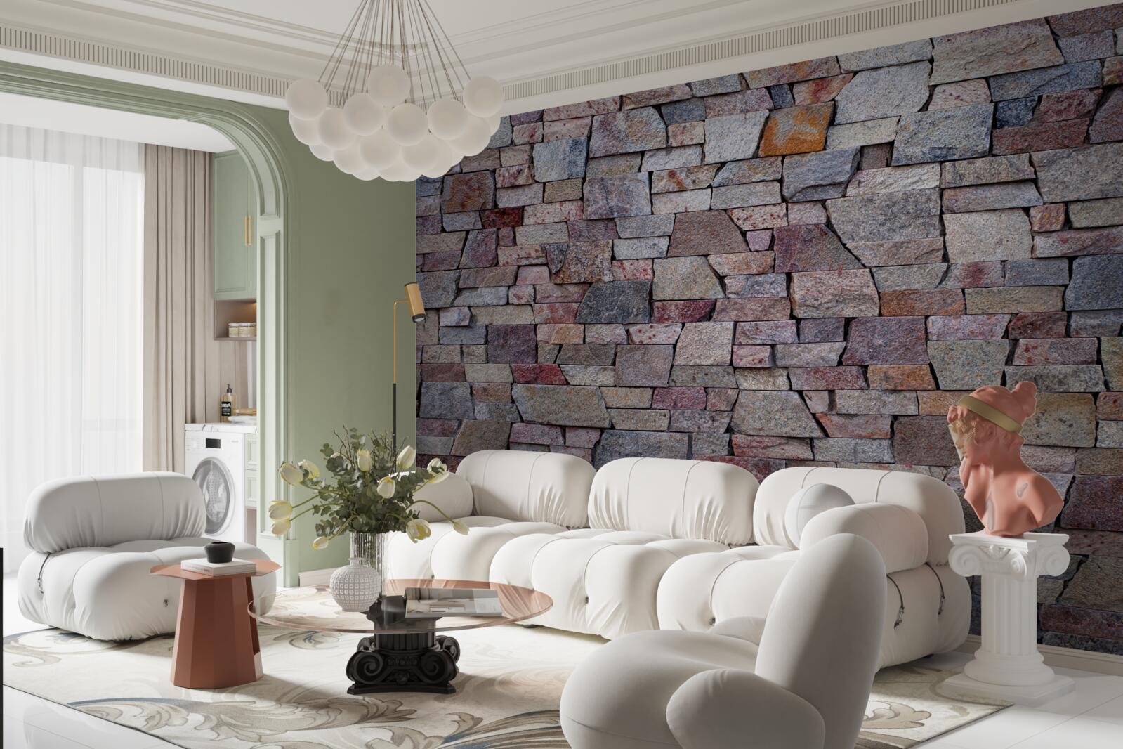 Fototapet construcția pereților de piatră în mediul rural