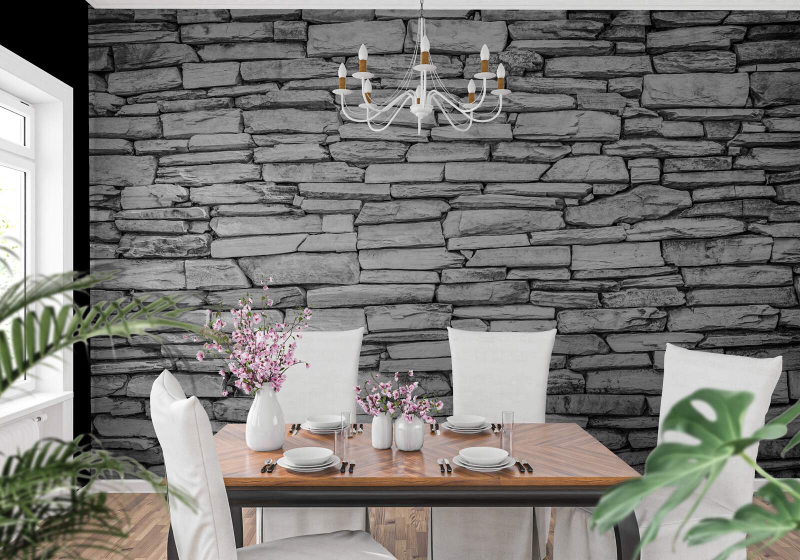 Fototapet structură de perete din piatră gri