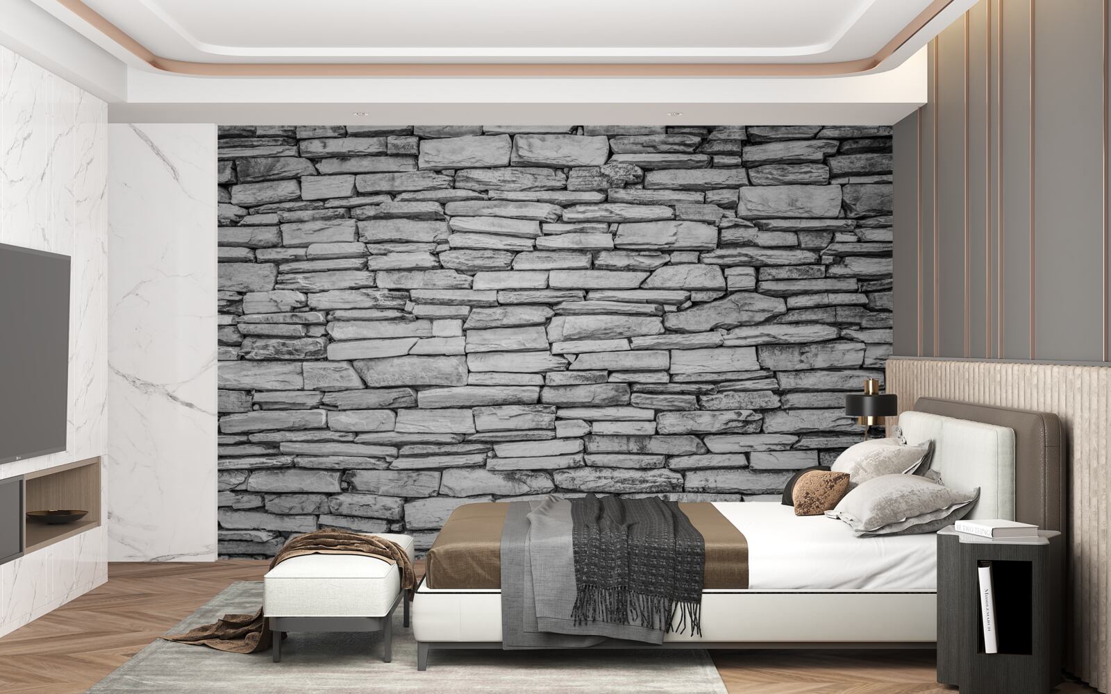 Fototapet structură de perete din piatră gri