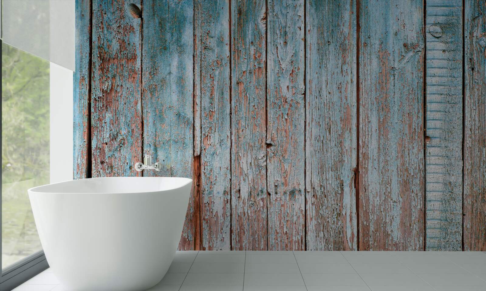 Fototapet fundal realizat din grinzi vechi în nuanțe de gri și albastru