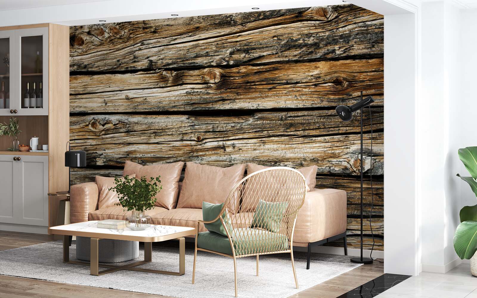 Fototapet scândură autentică din lemn în stil retro