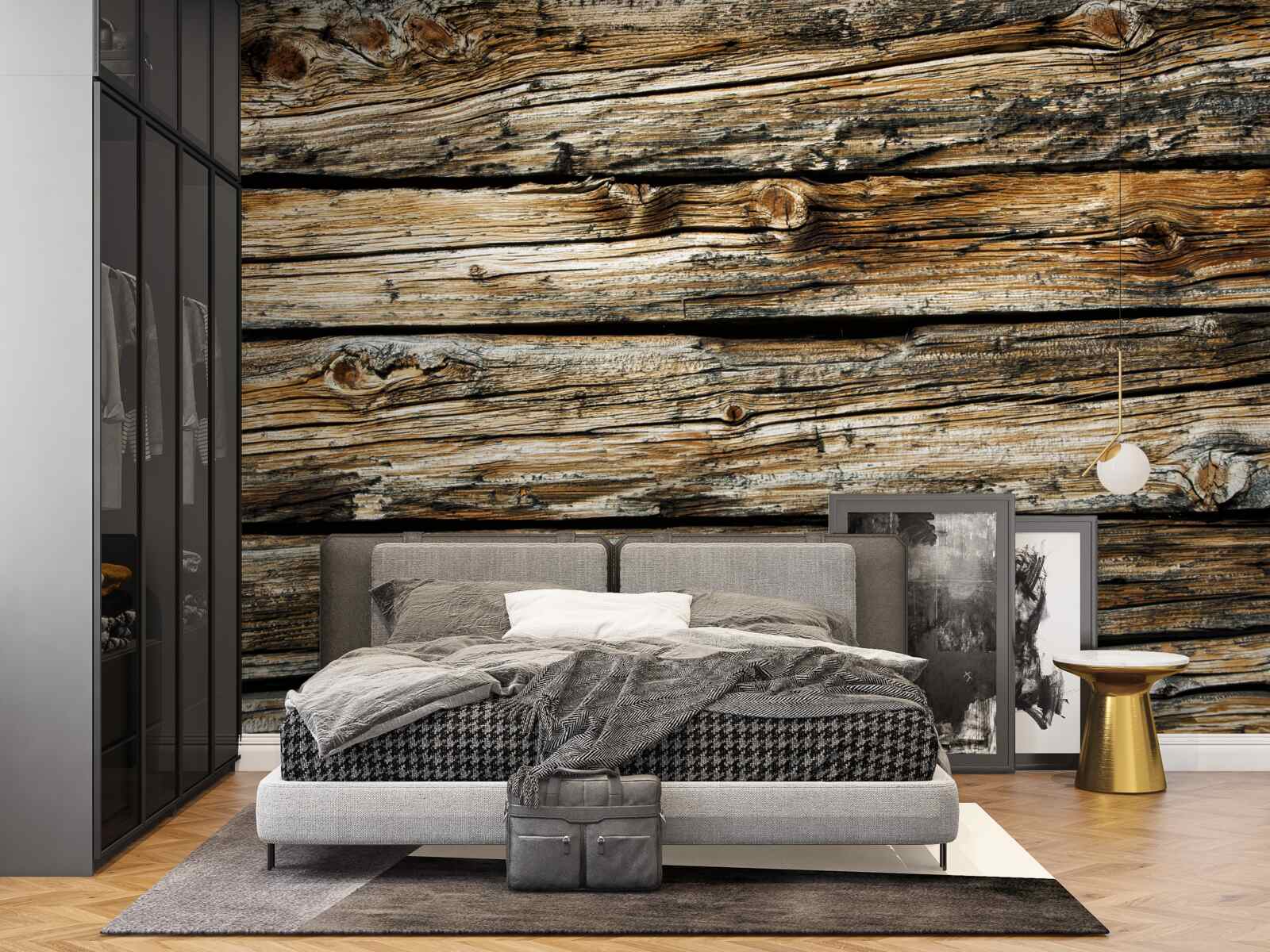 Fototapet scândură autentică din lemn în stil retro