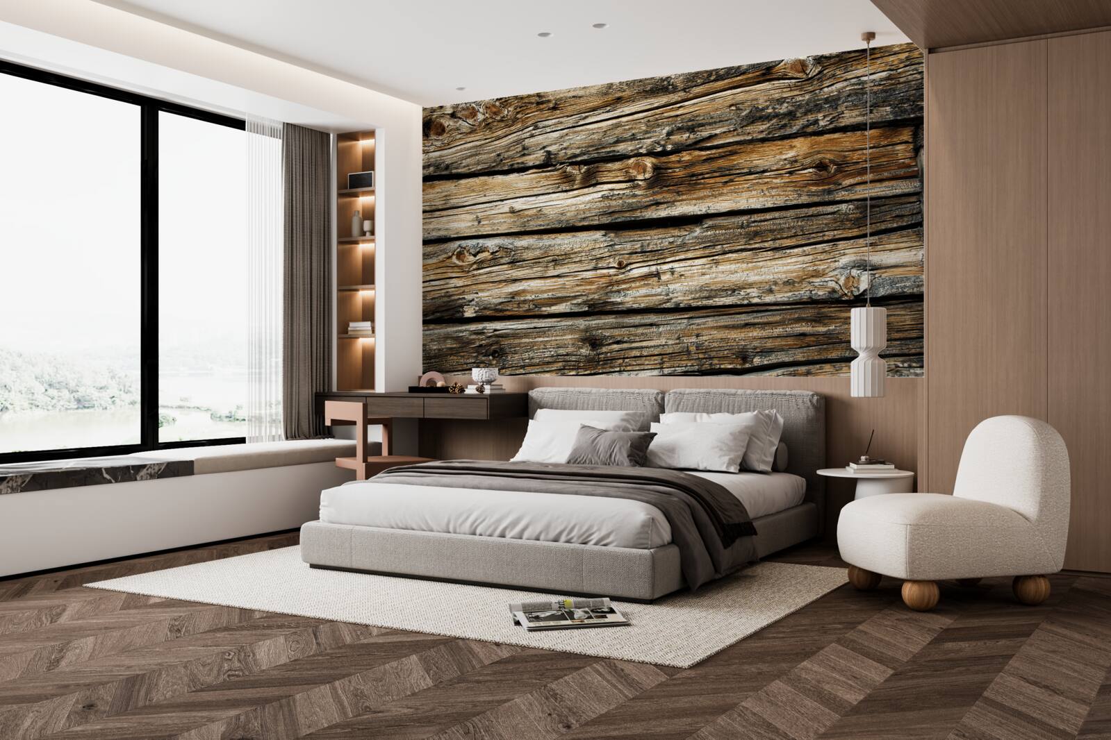 Fototapet scândură autentică din lemn în stil retro