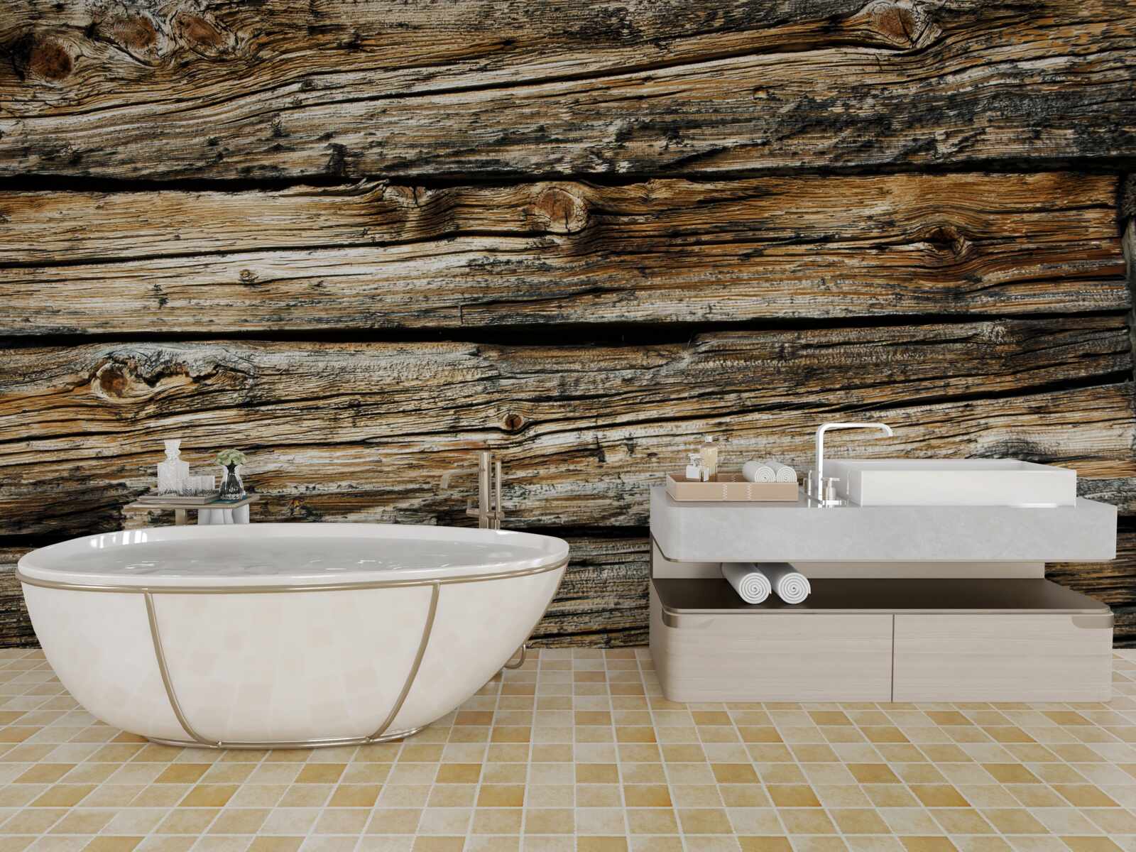 Fototapet scândură autentică din lemn în stil retro