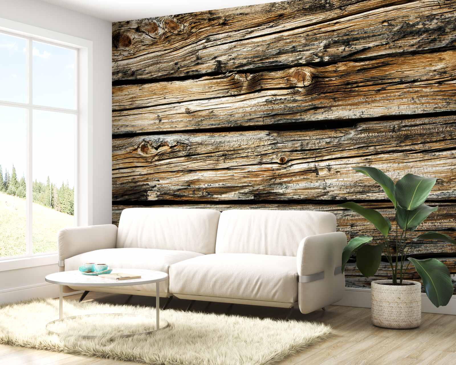 Fototapet scândură autentică din lemn în stil retro