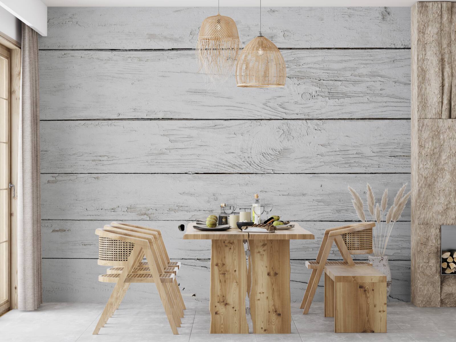 Fototapet scândură de parchet din lemn gri deschis