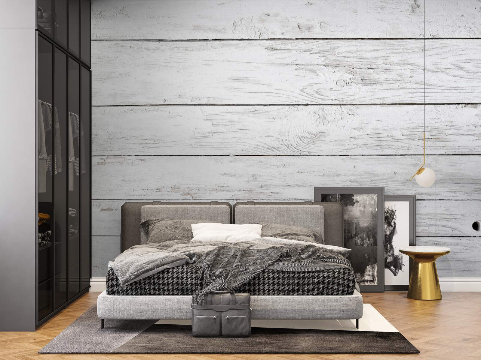 Fototapet scândură de parchet din lemn gri deschis