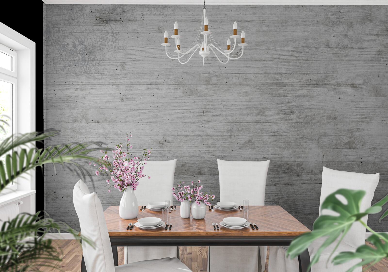 Fototapet perete din lemn gri deschis