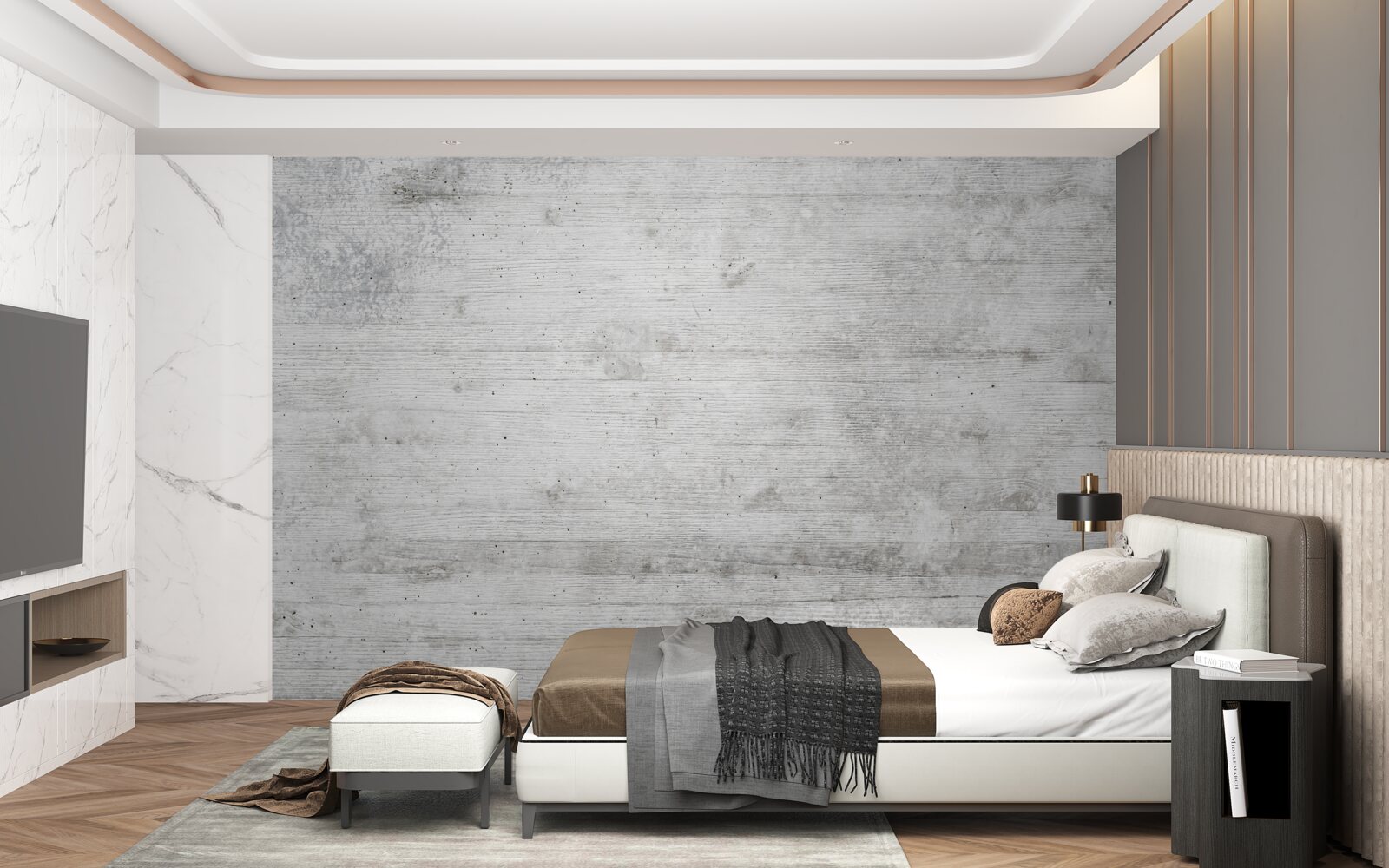 Fototapet perete din lemn gri deschis