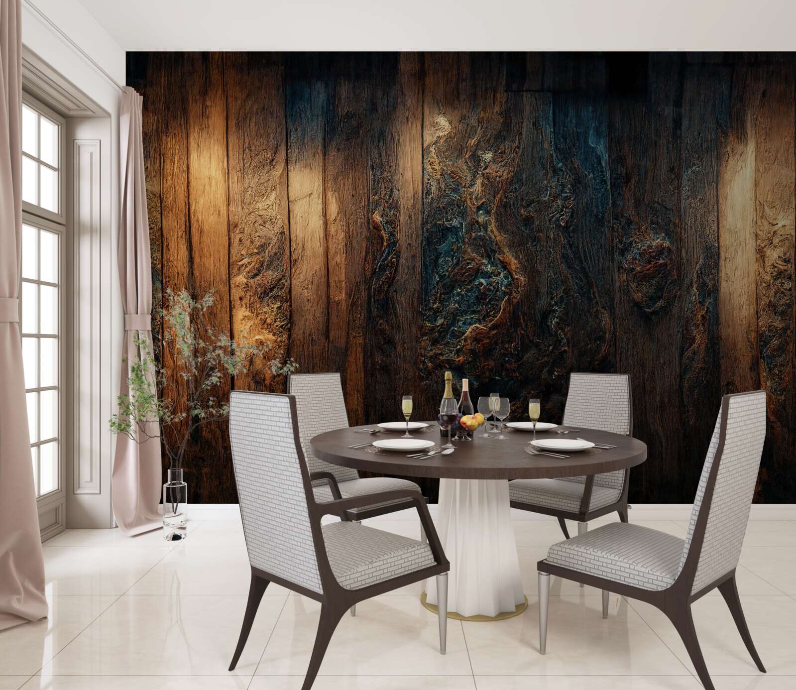 Fototapet fundal realizat din lemn vechi, închis la culoare