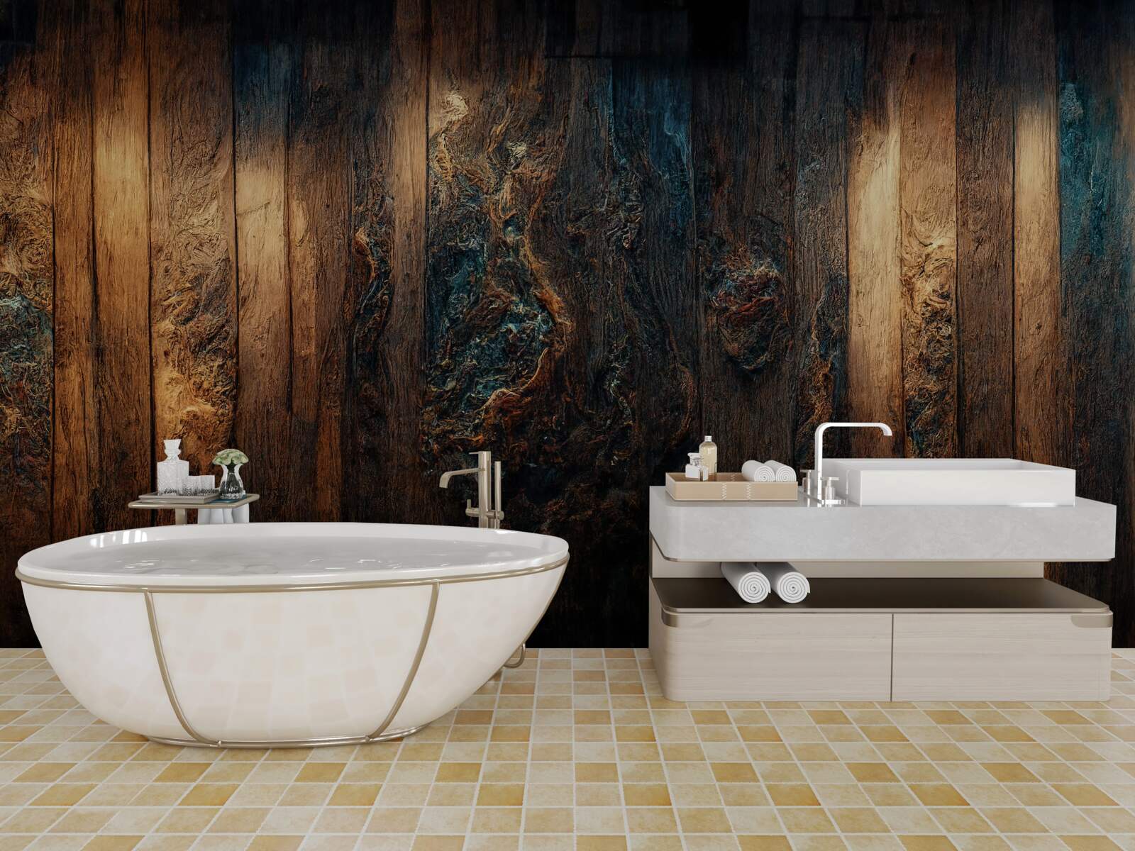 Fototapet fundal realizat din lemn vechi, închis la culoare