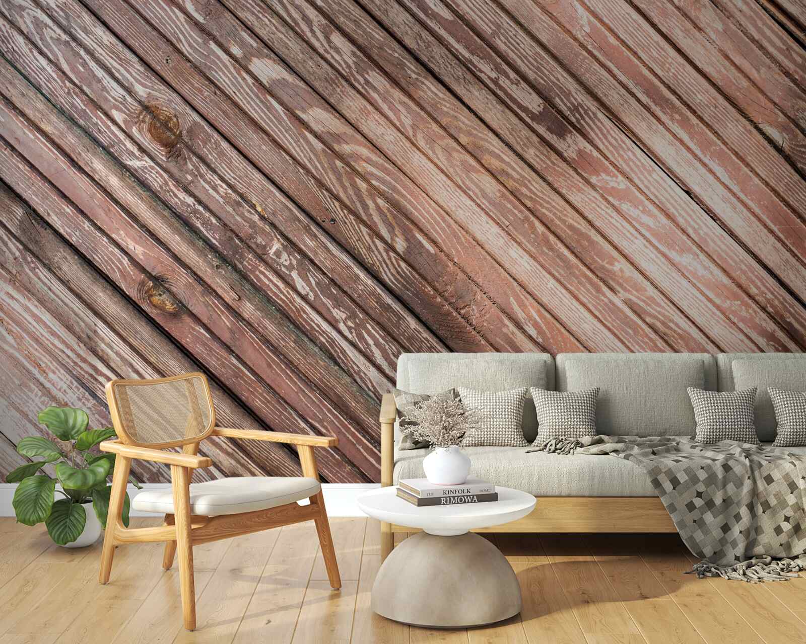 Fototapet bare înguste din lemn