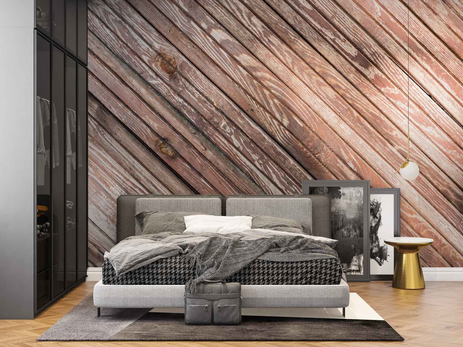 Fototapet bare înguste din lemn