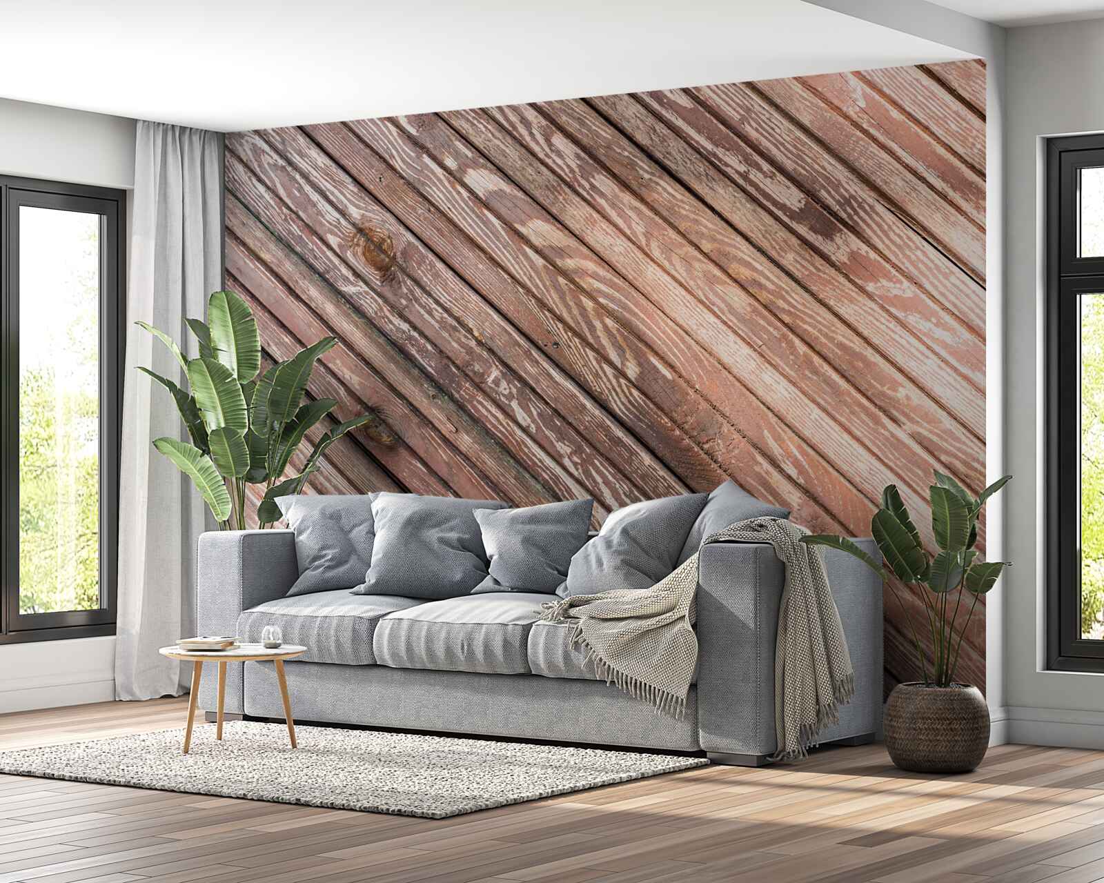 Fototapet bare înguste din lemn