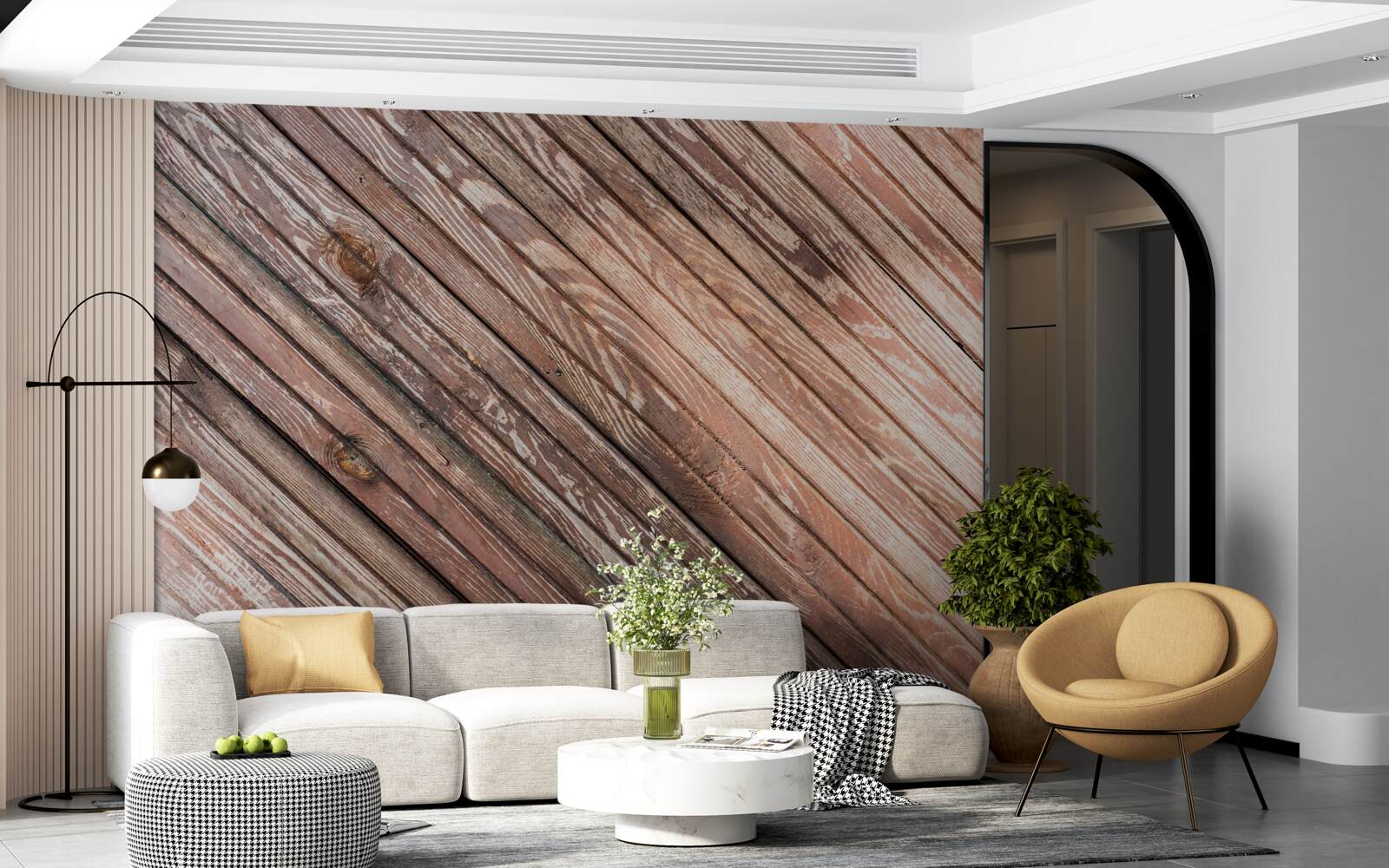 Fototapet bare înguste din lemn